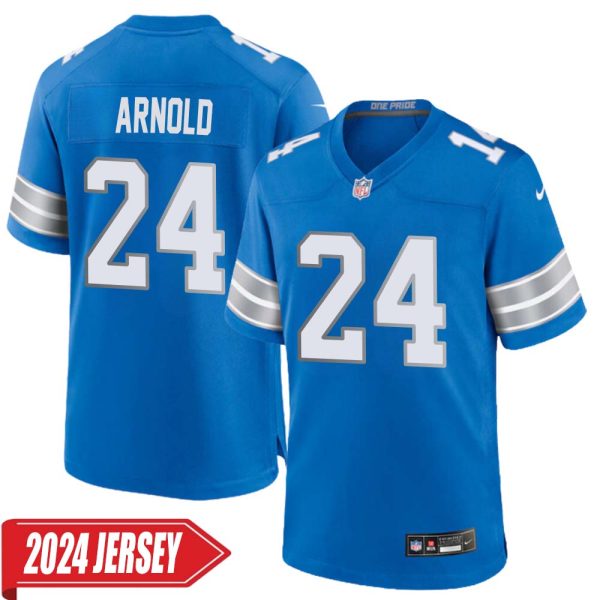Terrion Arnold No 24 Men’S Detroit Lions Home Game 2024 Jersey – Blue