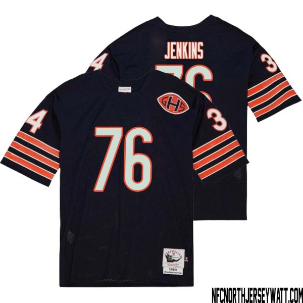 Teven Jenkins No 76 Men Mitchell & Ness Navy Chicago Bears 2004 Authentic Throwback Retired Player Jersey – Replica