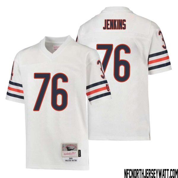 Teven Jenkins No 76 Youth Mitchell & Ness White Chicago Bears 1985 Retired Player Legacy Jersey – Replica
