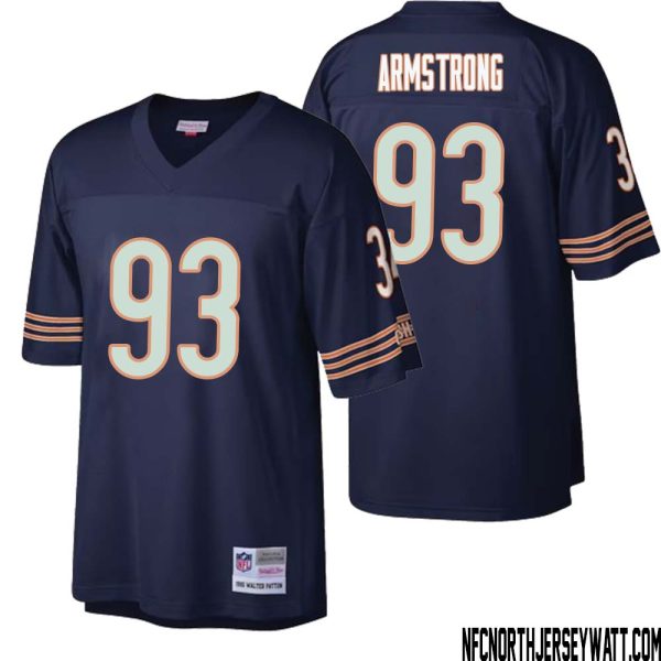 Trace Armstrong No 93 Men Mitchell & Ness Dark Navy Chicago Bears Big & Tall 1985 Retired Player Replica Jersey