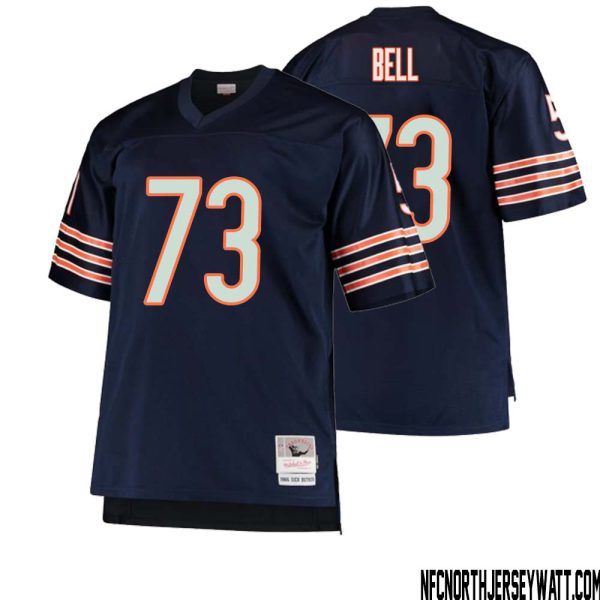 Travis Bell No 73 Men Mitchell & Ness Navy Chicago Bears Big & Tall 1966 Retired Player Replica Jersey