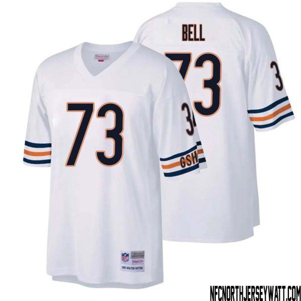 Travis Bell No 73 Men Mitchell & Ness White Chicago Bears Legacy Replica Jersey