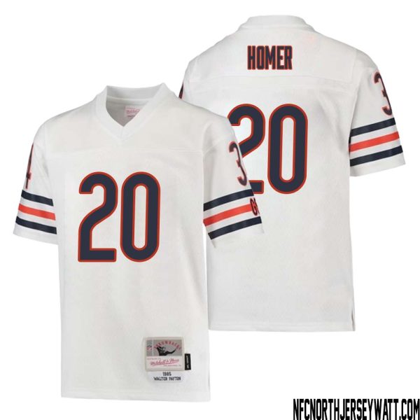 Travis Homer No 20 Youth Mitchell & Ness White Chicago Bears 1985 Retired Player Legacy Jersey – Replica