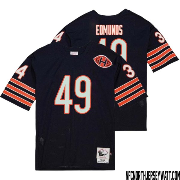 Tremaine Edmunds No 49 Men Mitchell & Ness Navy Chicago Bears 2004 Authentic Throwback Retired Player Jersey – Replica