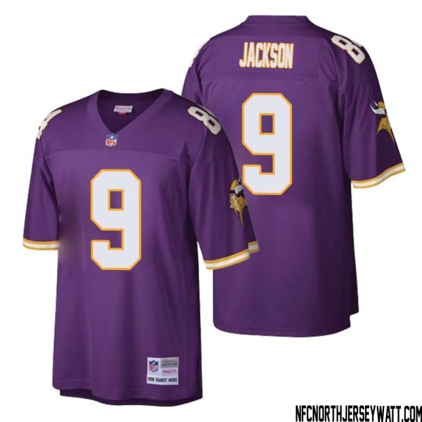 Trishton Jackson No 9 Men Mitchell & Ness Purple Minnesota Vikings Retired Player Legacy Replica Jersey