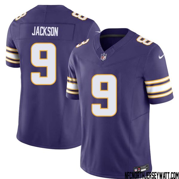 Trishton Jackson No 9 Mens Purple Minnesota Vikings Vapor F.u.s.e. Limited Jersey- Replica