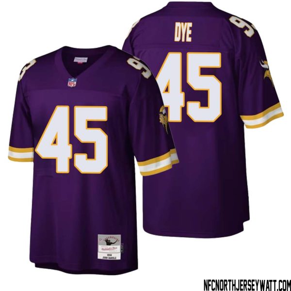 Troy Dye No 45 Men Mitchell & Ness Purple Minnesota Vikings Legacy Replica Jersey