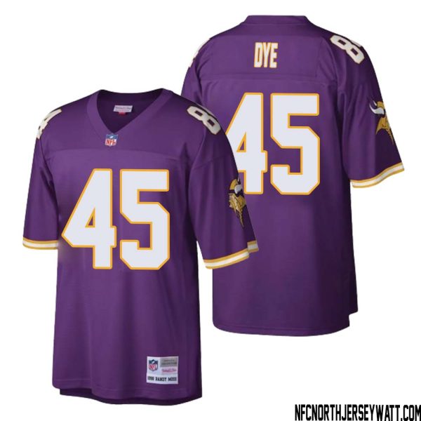 Troy Dye No 45 Men Mitchell & Ness Purple Minnesota Vikings Retired Player Legacy Replica Jersey