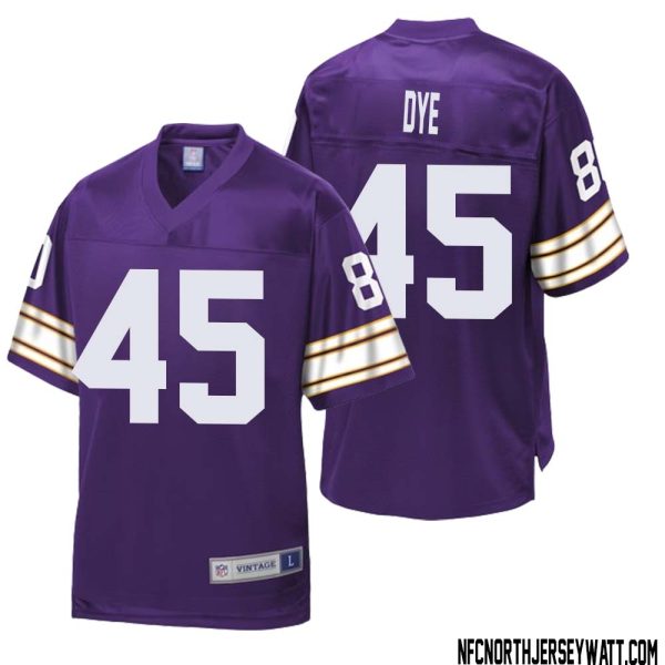 Troy Dye No 45 Men Nfl Pro Line Purple Minnesota Vikings Retired Player Replica Jersey