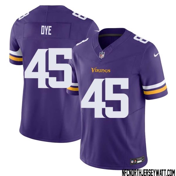 Troy Dye No 45 Men Purple Minnesota Vikings Vapor F.u.s.e. Limited Jersey- Replica