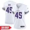 Troy Dye No 45 Youth’S Minnesota Vikings White Alternate Custom Game 2024 Jersey