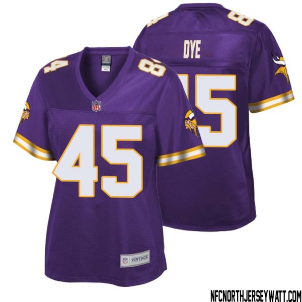 Troy Dye No 45 Women Nfl Pro Line Purple Minnesota Vikings Retired Player Replica Jersey
