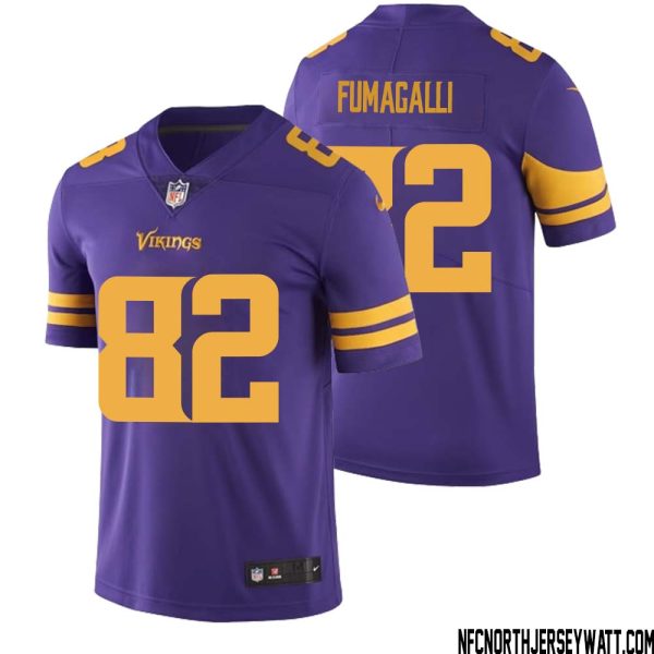 Troy Fumagalli No 82 Men Purple Minnesota Vikings Color Rush Vapor Untouchable Limited Jersey- Replica