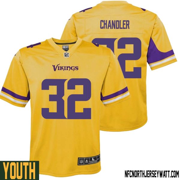 Ty Chandler No 32 Youth Minnesota Vikings Gold Inverted Legend Jersey – Replica