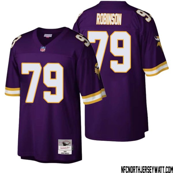 Tyrese Robinson No 79 Men Mitchell & Ness Purple Minnesota Vikings Legacy Replica Jersey