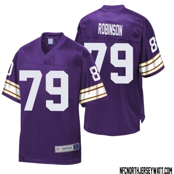 Tyrese Robinson No 79 Men Nfl Pro Line Purple Minnesota Vikings Retired Player Replica Jersey