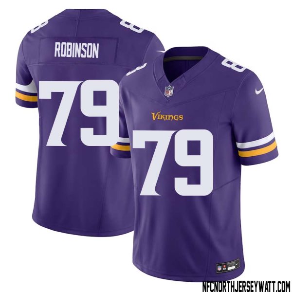 Tyrese Robinson No 79 Men Purple Minnesota Vikings Vapor F.u.s.e. Limited Jersey- Replica