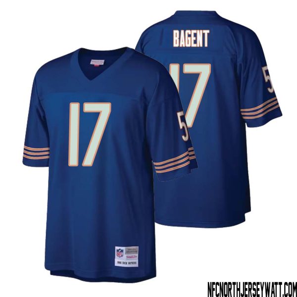 Tyson Bagent No 17 Men Mitchell & Ness Navy Chicago Bears Retired Player Legacy Replica Jersey