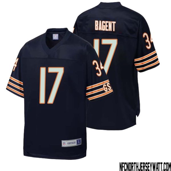 Tyson Bagent No 17 Men Nfl Pro Line Navy Chicago Bears Retired Player Replica Jersey