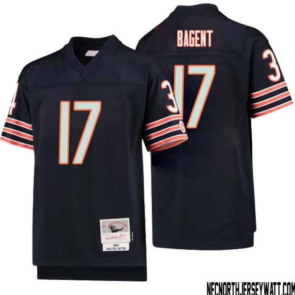 Tyson Bagent No 17 Youth Mitchell & Ness Navy Chicago Bears 1985 Legacy Retired Player Jersey – Replica