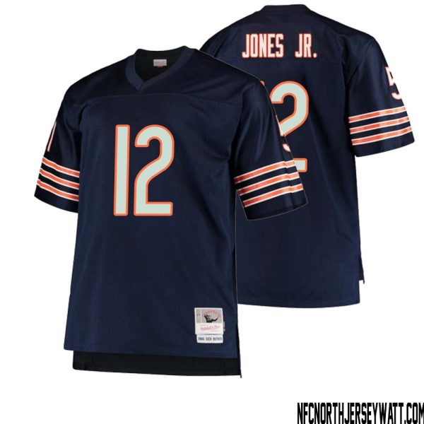 Velus Jones Jr. No 12 Men Mitchell & Ness Navy Chicago Bears Big & Tall 1966 Retired Player Replica Jersey