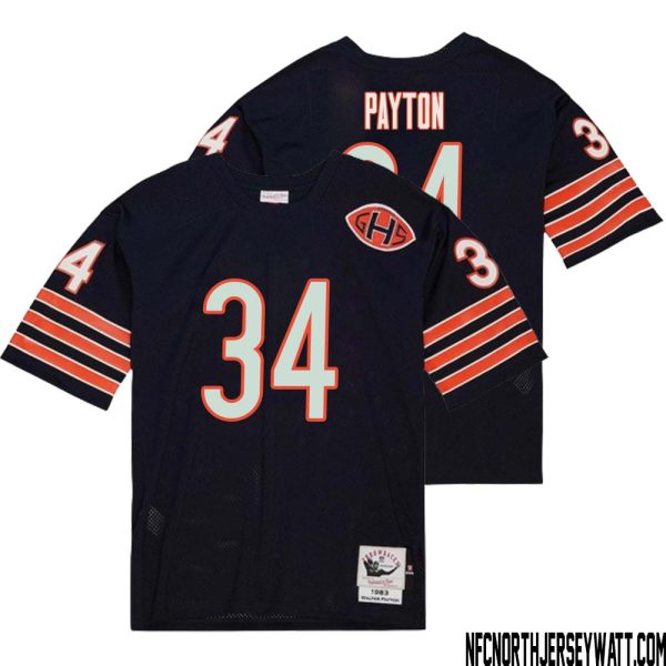 Walter Payton No 34 Men Mitchell & Ness Navy Chicago Bears 2004 Authentic Throwback Retired Player Jersey – Replica