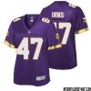Warren Moon No 1 Women Nfl Pro Line Purple Minnesota Vikings Retired Player Replica Jersey