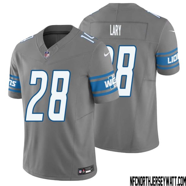 Yale Lary No 28 Men Detroit Lions Vapor F.u.s.e. Limited Jersey Silver – Replica