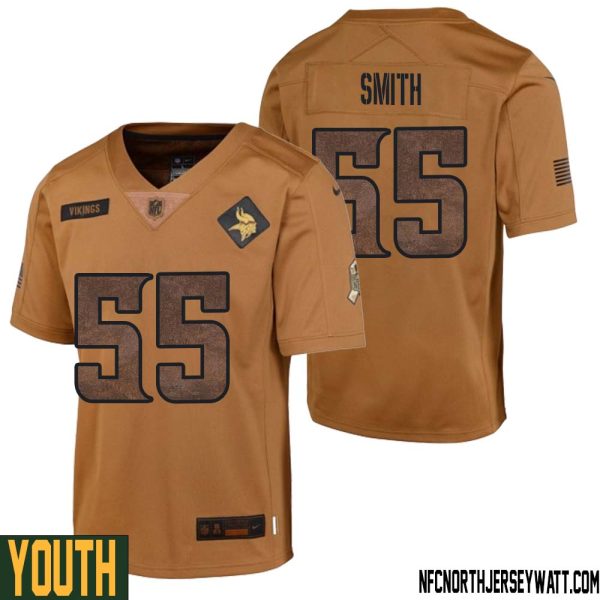 Za?Darius Smith No 55 Youth Brown Minnesota Vikings 2023 Salute To Service Limited Jersey – Replica