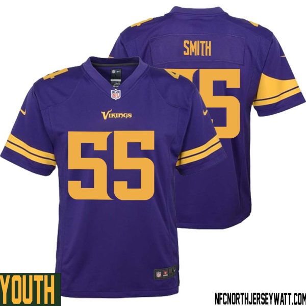 Za’Darius Smith No 55 Youth Purple Minnesota Vikings Alternate Game Jersey – Replica