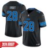 Zonovan Knight No 28 Men’S Detroit Lions Away Game 2024 Jersey – White